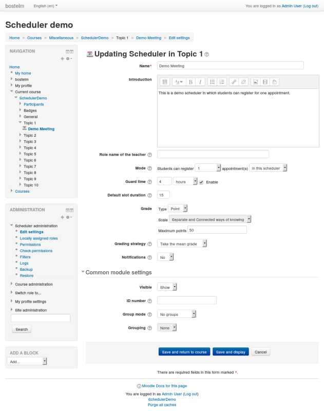 برنامه ریزی در کلاس مجازی با افزونه مودل Scheduler